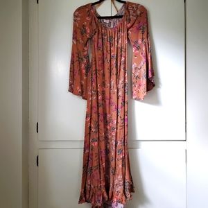 Selfie Leslie, Brown Floral Dress, Size Large